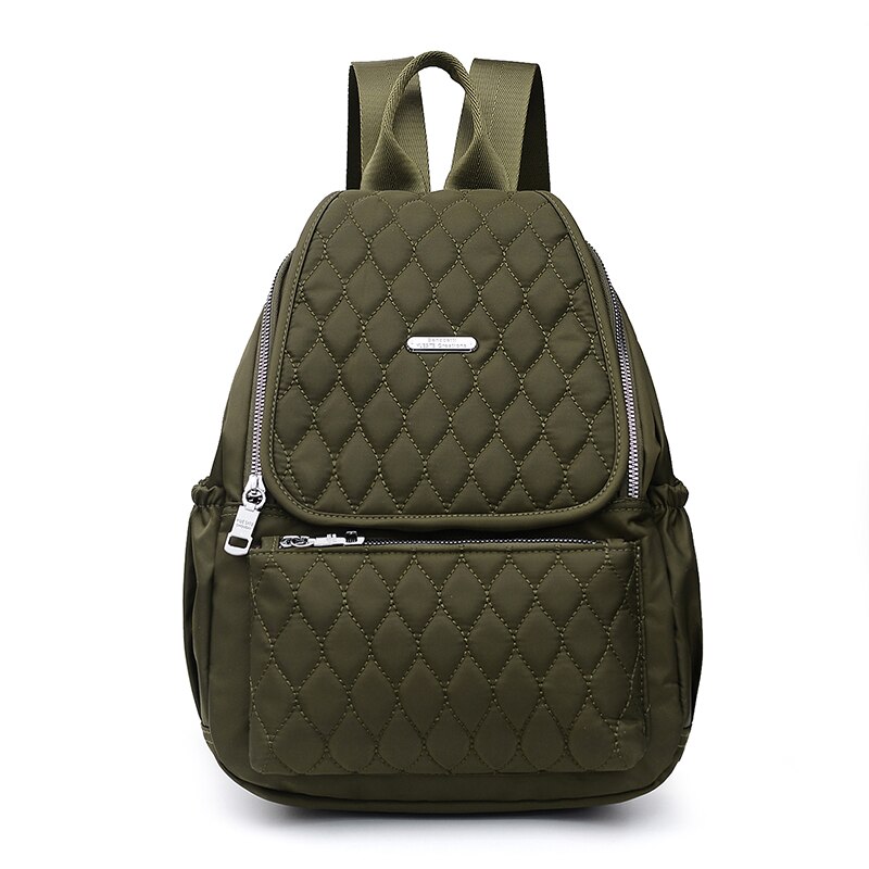 Vento Marea Travel Women Backpack School Bag For Teenage Girl Waterproof Nylon Shoulder Bag Multi Pocket Black Rucksack: ARMY GREEN BAG