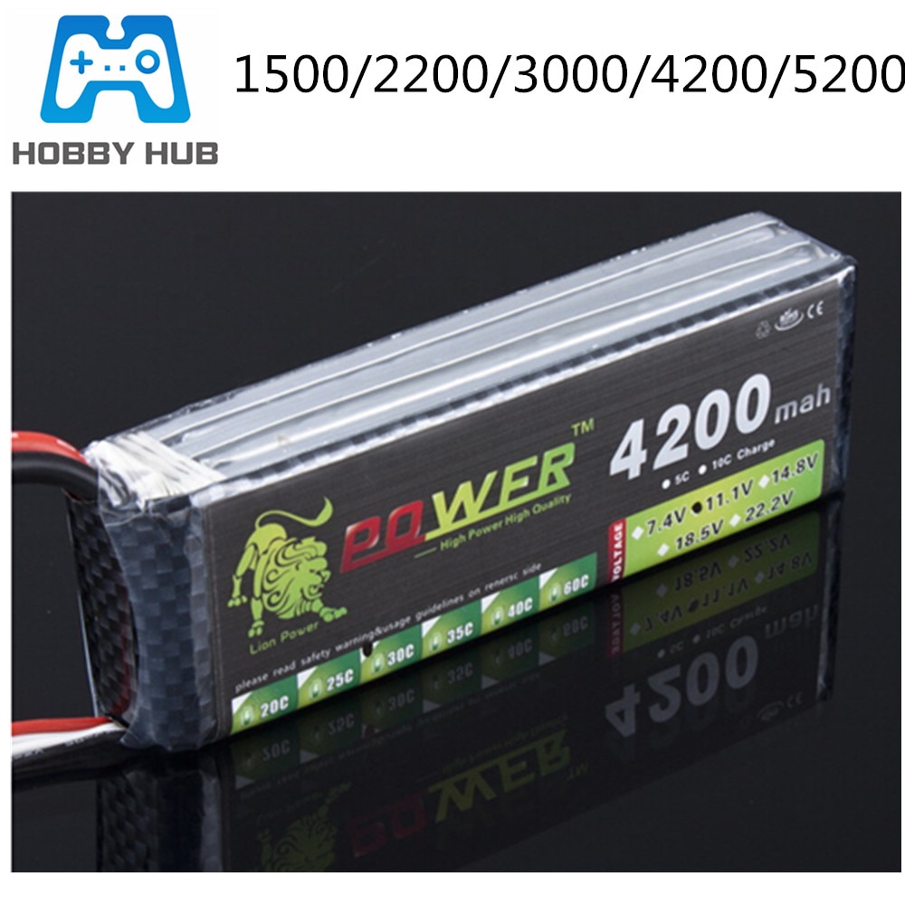 LION POWER lipo 3s 1500mAh 2200mah 2800mah 3300mah 4200mah 5200mah 11.1v lipo battery For RC helicopter car boat 3s battery