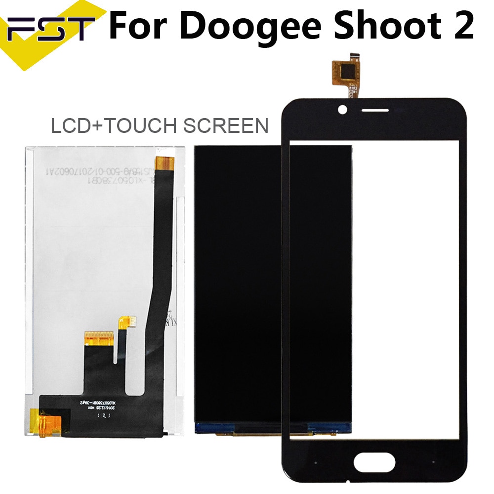 For Doogee Shoot 2 LCD Display+Touch Screen Digitizer for Doogee Shoot 2 Mobilephone Digital Accessory With Tools+Adhesive