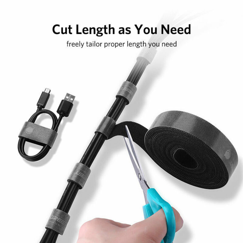Velcro Strap Cable Tie Fastening Self Adhesive Roll Wrap Wire Clip Velcro Multi-function Finishing Tape Cable Winder 3E26