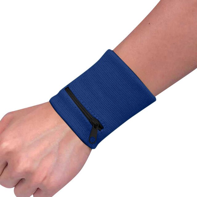 Sport Polsband Rits Pols Portemonnee Multifunctionele Running Bag Arm Band Zakken Sleutel Kaarten Opslag Fietsen Portemonnee Band Zweetband: YELLOW