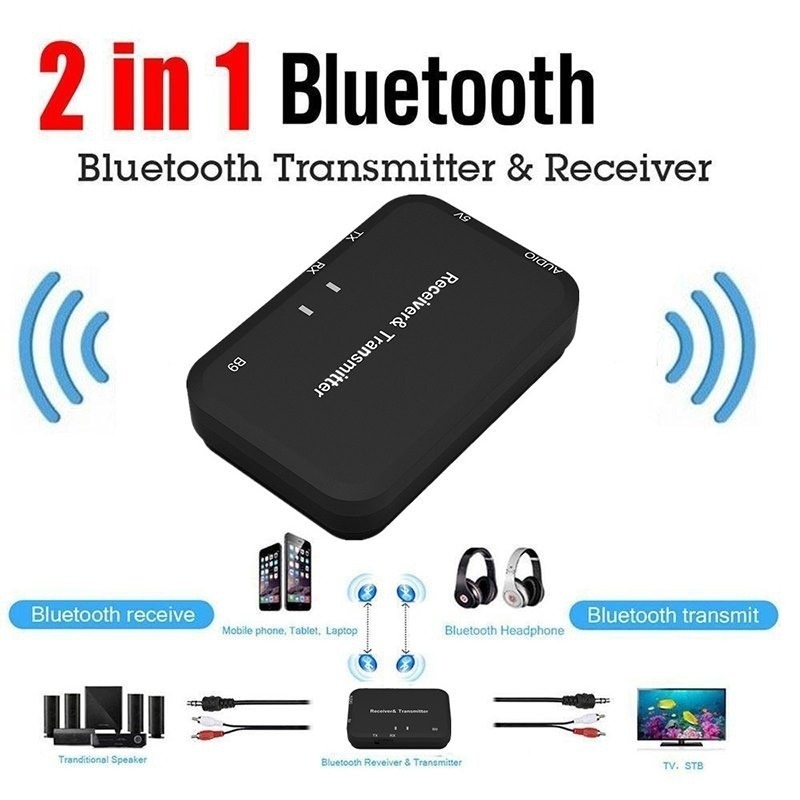 2 In 1 Bluetooth-compatible Transmitter &amp; Receiver for Android IOS Phone System PAD