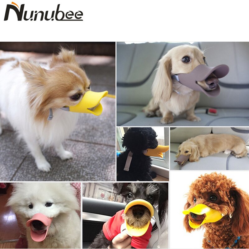 Nunubee Dog Muzzle Silicone Duckbill Cute Duck Mouth Muzzle Bark Bite Stop Small Dog Anti-bite Masks For Dog Pets Products