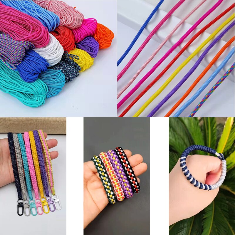 Cuerda de paracaídas de supervivencia, Paracord de 2mm, 5M, 10M, 20M, 30M, un núcleo, cuerda para acampar, escalada, senderismo, pulsera artesanal