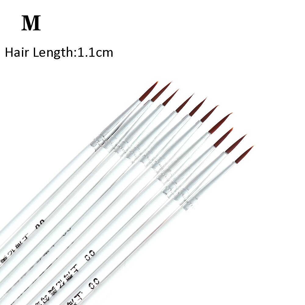 10/20 st fin handmålad pensel tunn krok linje pennor konst rittillbehör nylon färg penslar akryl målning tillbehör: 20 st vit m