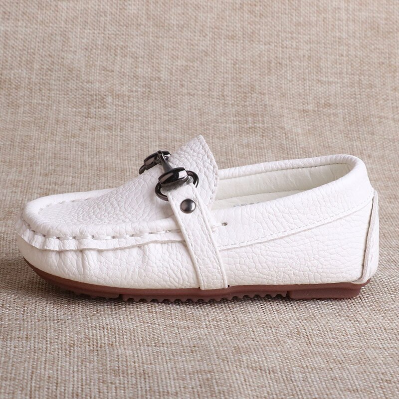 Våren pojkar flickor skinnshorts sneaker småbarn barn barn bröllopsshow skolklänning feta skor klassiska loafer mockasiner: Vit / 23