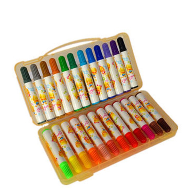 SIMBALION 24 kleur aquarel pen kinderen graffiti slagen dikke hoofd pen set