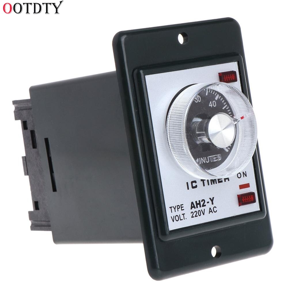 Temporizador de relé de 0 a 60 segundos/minutos con enchufe Base CA 220V, interruptor de tiempo de AH2-Y: 0-60 minutes