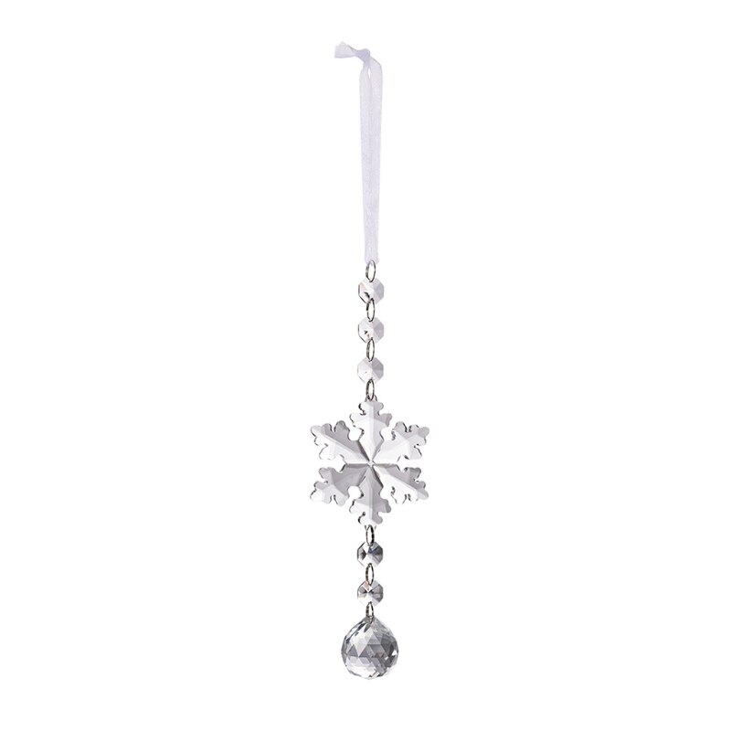 Weihnachten Kristall Schneeflocke Ornament Weihnachten Baum Hängen Anhänger Auto Dekoration T5EB: 4