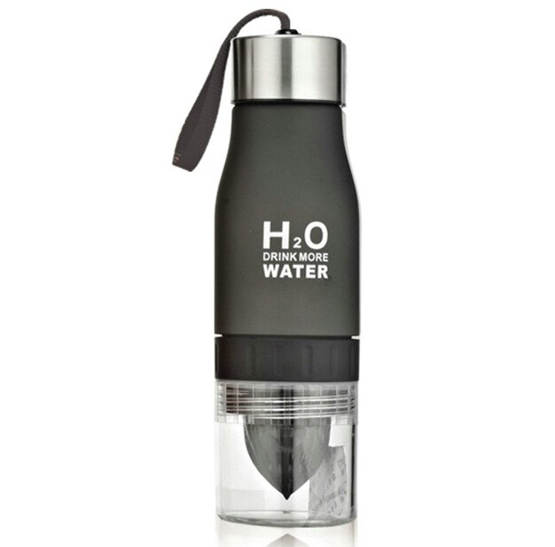 650ml Wasser Flasche Gepressten Saft Zitrone Saft Wasser Flasche Obst Infuser Trink Für draussen Sport Mein Shaker Trinken Flasche: Schwarz