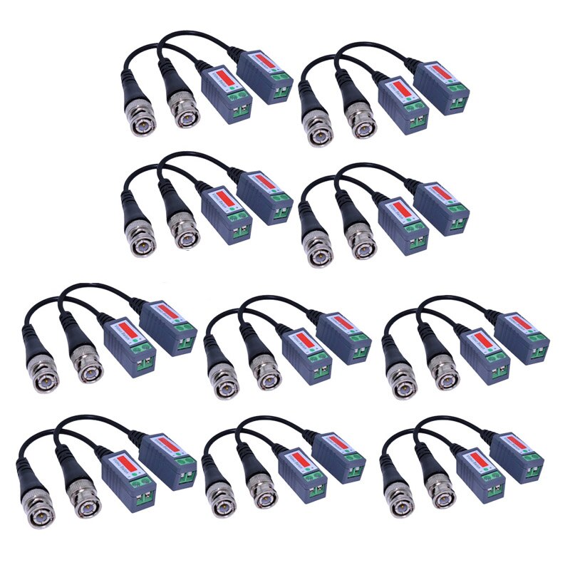 10pair 20pcs/lot Twisted Video Balun Passive Transceivers 3000FT Distance UTP Balun BNC Cable Cat5 CCTV UTP Video Balun LFX-ING