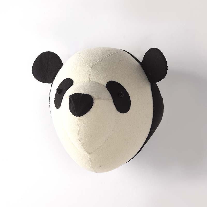 Babyrum djurhuvud ornament väggdekoration djurhuvud form vägghängande ornament plyschdocka leksak: Panda
