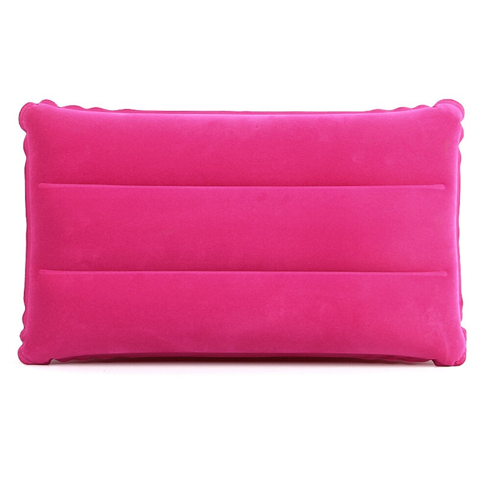 Portable ultra-léger carré Air gonflable voyage en plein Air oreiller doux avion oreiller voyage oreiller famille Couples meubles: Rose Red