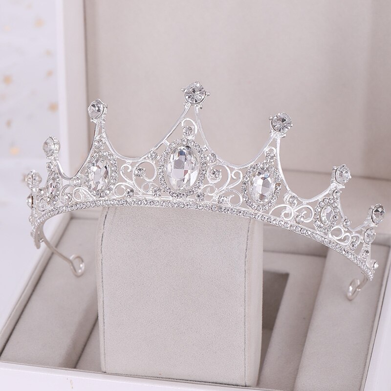 Bruiloft Haar Accessoires Barok Rhinestone Crystal Crown Wedding Crown Hoofdtooi Bridal Crown Bruids Haaraccessoires Tiara