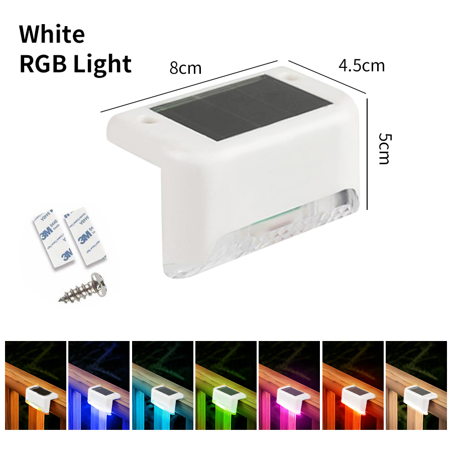 Solar Step Lamp Path Stair Outdoor Garden Lights Outdoor Waterproof Balcony Light Decoration For Yard Patio Stair Fence Light: light yellow / 0-5W