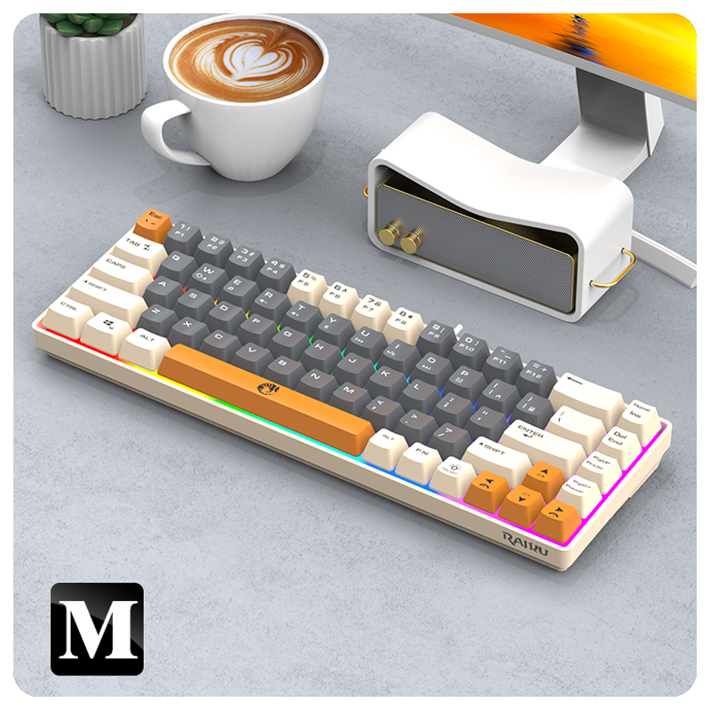 68-Tasten-K68-Dual-Farbe-E-Sport-Tastatur mit Kabel für Spielen und Büro: Marine Blau