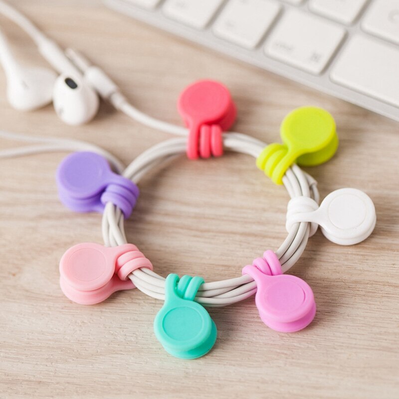 Bobina magnética de silicona para auriculares, enrollador de cables de silicona, tipo de bobina, soporte de Cable, organizador de cables para xiaomi, 1 Uds.
