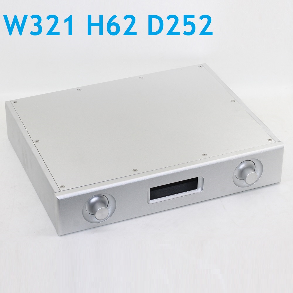 W321 H62 D252 Decoder Anodized Aluminum Chassis DAC Power Amplifier Supply Case DIY Hifi Enclosure Shell Headphone Preamp Amp