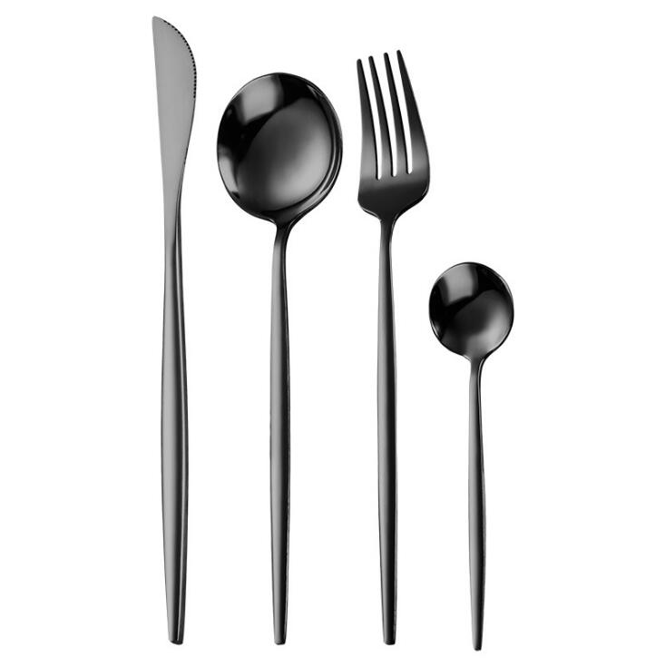 Ensemble de couverts en acier inoxydable ensemble de vaisselle couteau à Steak fourchette ensemble cuillère à café cuillère à café couverts vaisselle ensembles argenterie de cuisine: 5