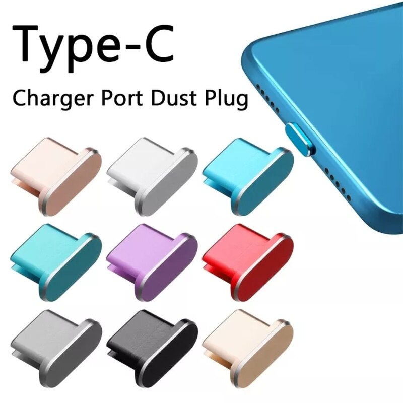 Kleurrijke Metal Anti Dust Dock Charger Plug Stopper Cap Cover Voor Samsung Galaxy S22 Xiaomi 12 Mi Huawei Lader Stof plug 2022