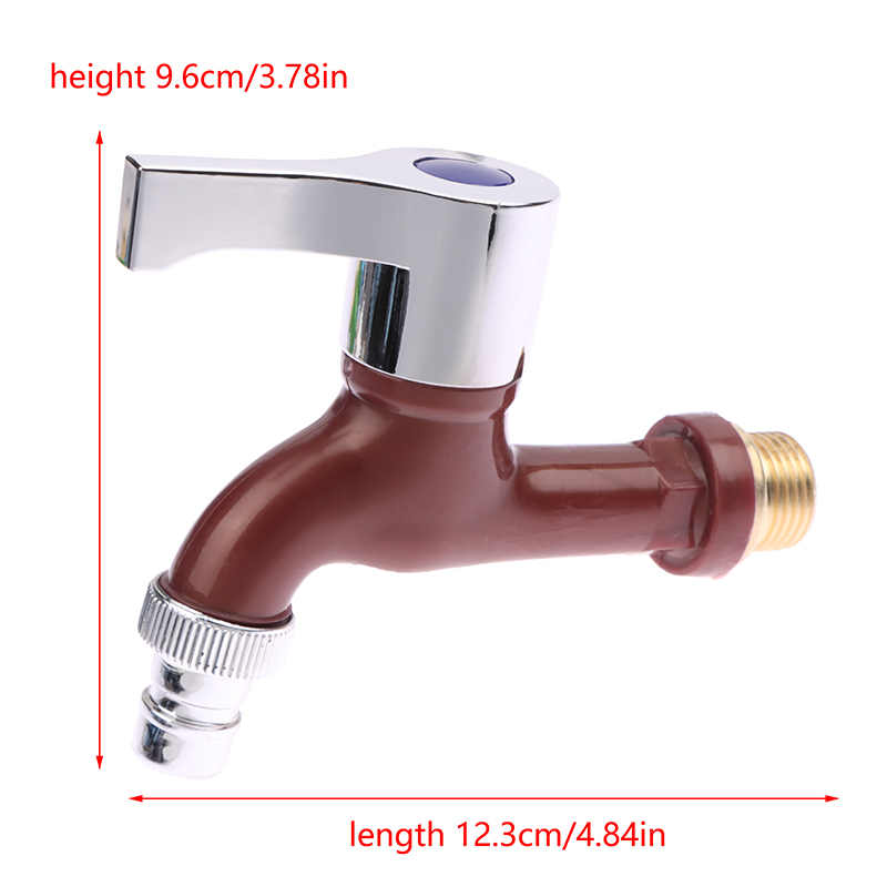 Garden Balcony Water Tap 1/2" Male Thread Washing Machine Faucet Wall Mount Plastic Water Hose Quick Connector
