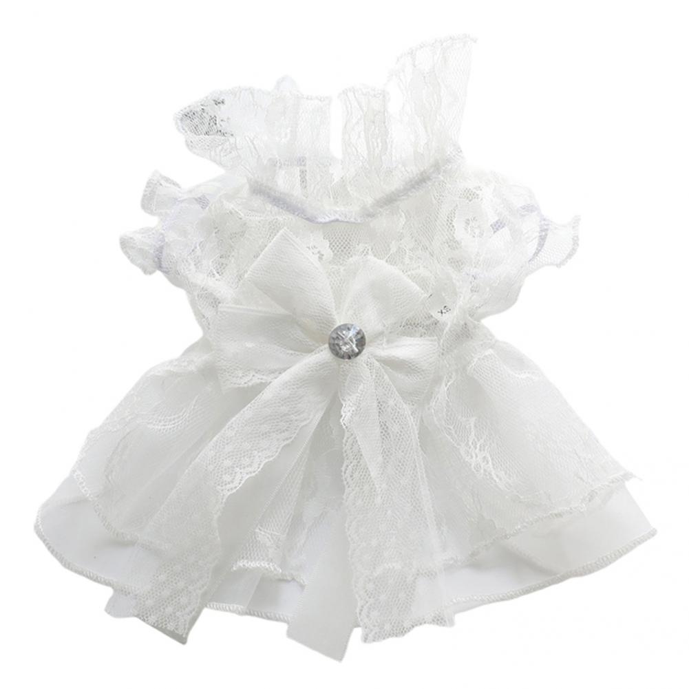 Stylish Puppy Dress Ruffled Sleeve Hand Washable Thin Puppy Wedding Fluffy Dress