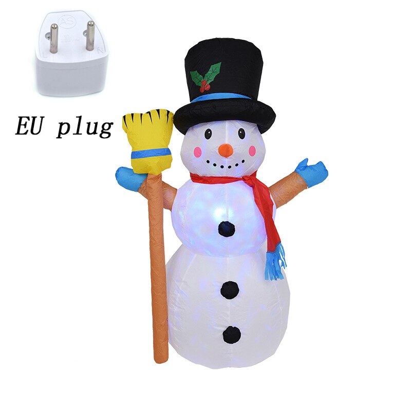 120Cm Bezem Sneeuwpop Opblaasbare Leuk Speelgoed Met Kleur Veranderende Led Verlichte Kerst Carnaval Winter Party Props Outdoor Decoratie: EU plug