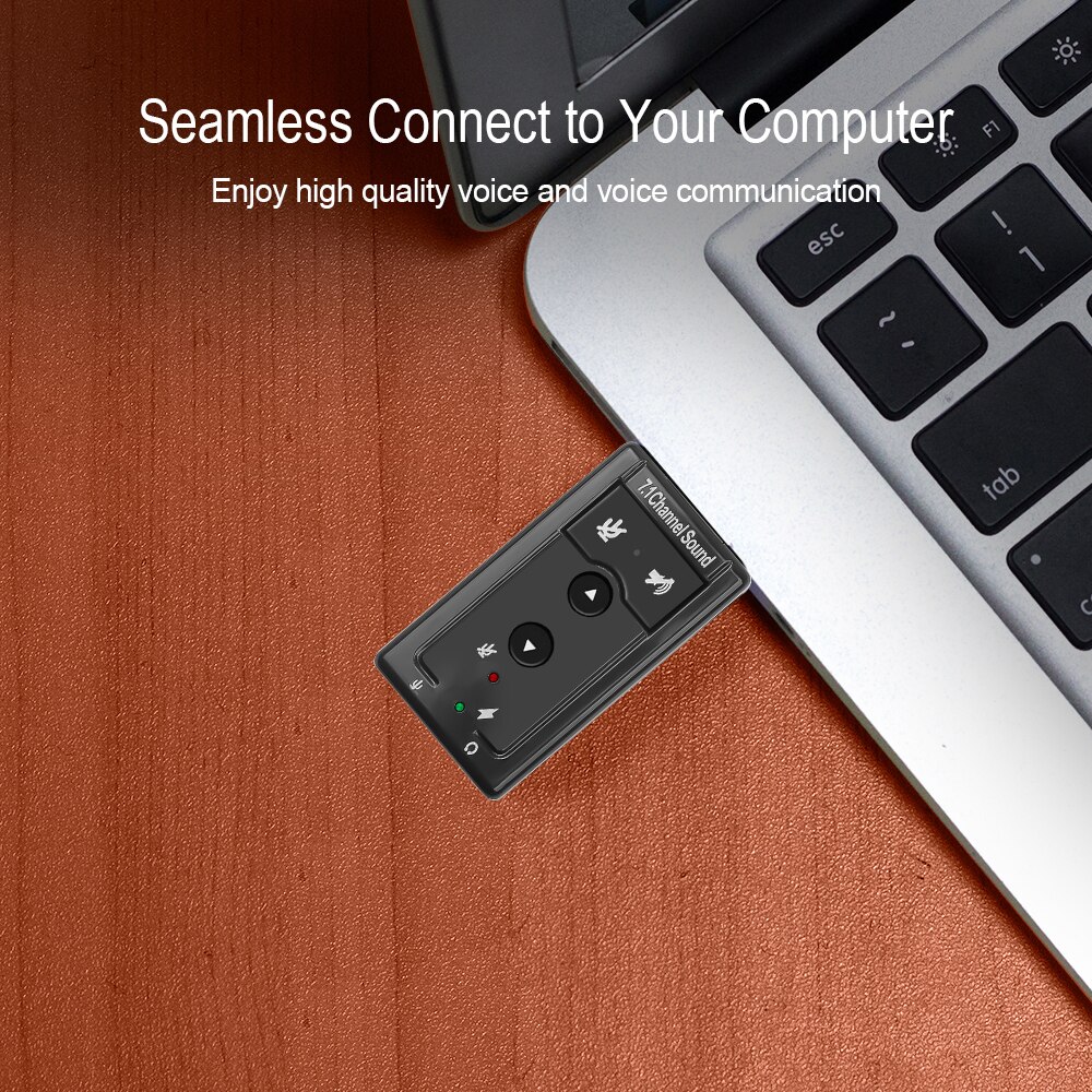 Mini tarjeta de sonido externa USB , adaptador de altavoz de micrófono de Audio Virtual 3D de 2,0 canales, 12Mbps, para PC, escritorio y Notebook, novedad de 7,1