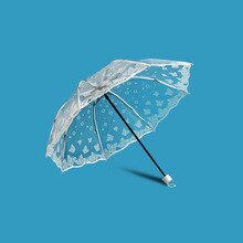 Niet-Automatische Transparante Paraplu Voor Beschermen Tegen Wind En Regen Mode Opvouwbare Paraplu Duidelijk Gezichtsveld