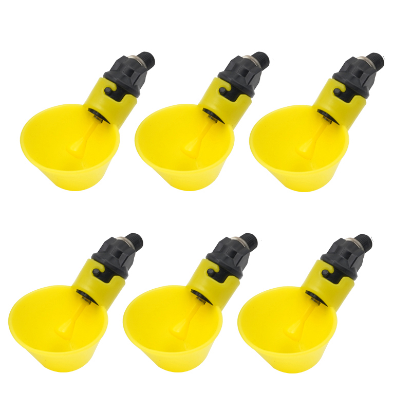 Bebedero para pollos, taza para aves de corral, bebedero automático para pollos, bebedero de plástico para aves de corral, alimentador de agua potable para pollitos y patos, 6 uds.: Rojo