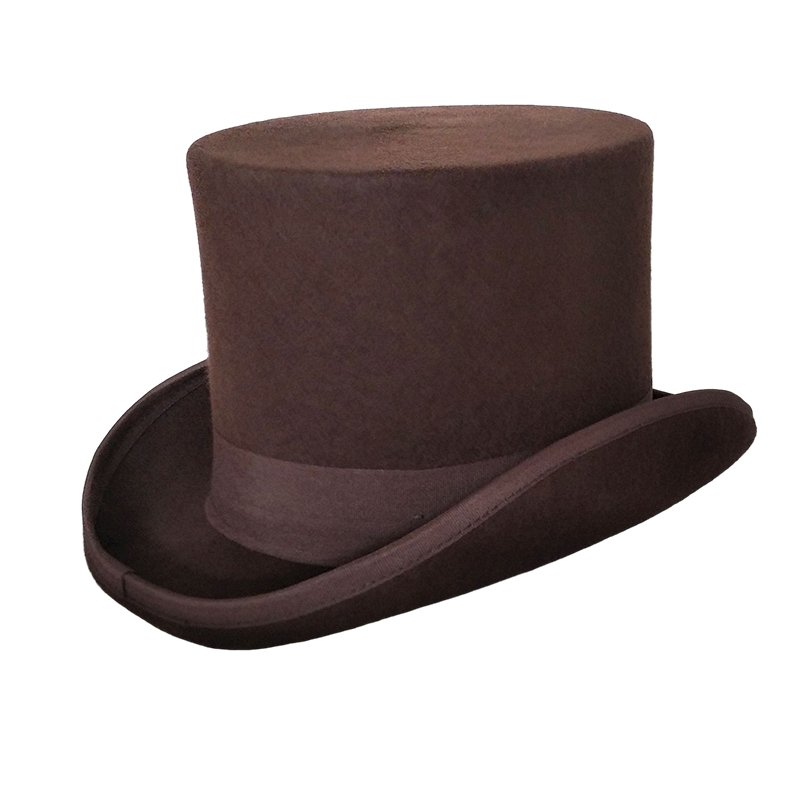 100% Wolle Filz Zylinder für Männer Frauen Zylinder High Hat Topper Dress Up Party Kostüm Fedora Magier Theater Hut: L / COFFEE