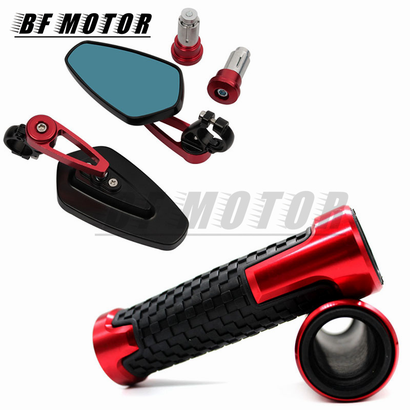Acessórios para motocicletas, espelho retrovisor para guidão, para z250 z300 z400 z650 z750 z800 z900 z1000 zx6r 10r z650rs 1000 r/sx: Vermelho
