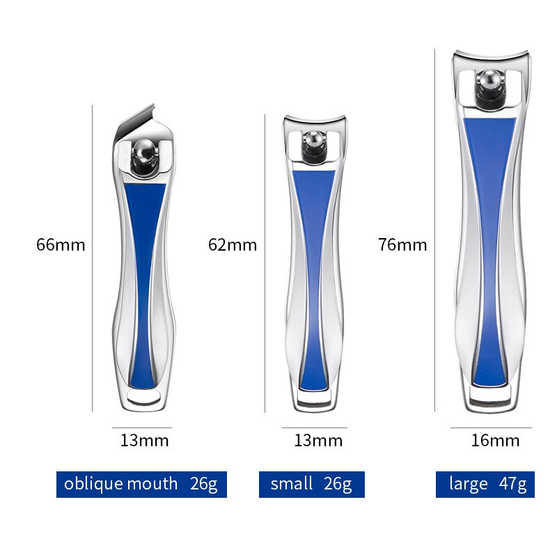 Nail art klipper rustfrit stål cutter nipper trimmer skæremaskine bærbar pedicure fingernegle værktøjer: Blå sæt