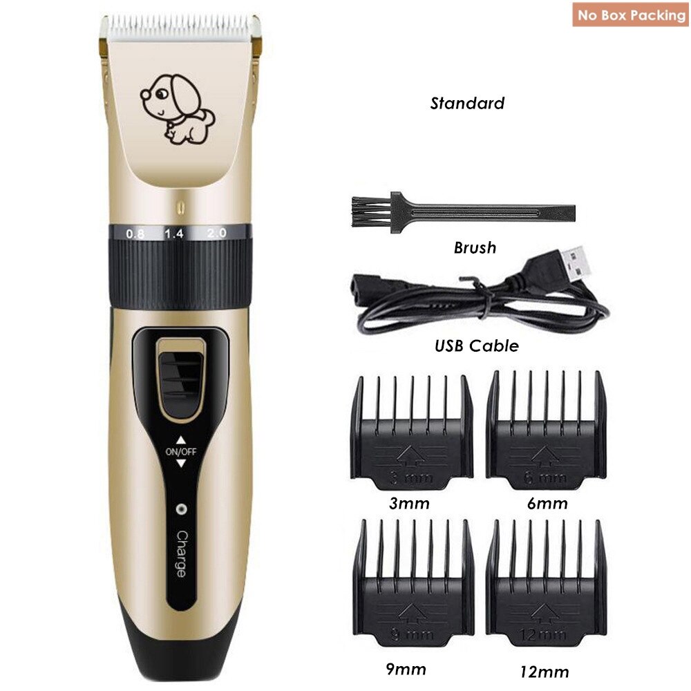 Electrical Pet Clipper Grooming Kit Rechargeable Animals Hair Cutting Machine Pet Cat Dog Hair Trimmer Shaver Set: Gold Standard
