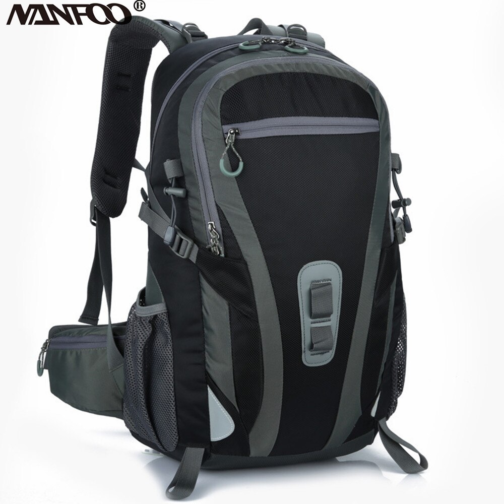 Outdoor Hiking Camping Wearable Backpack 40L Waterproof Nylon Mountaineering Backpack Unisex Softback Sport Bag Rucksack