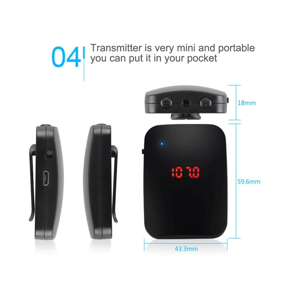 Wireless Tie Clip Microphone Multi-purpose Wireless With 2 MIC Mobile Phone Wireless Headset Type Microphone With FM Transmitter