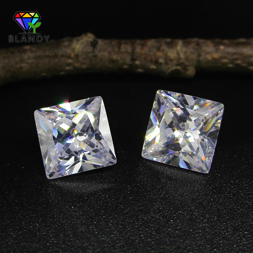 50pcs/lot 1.5*1.5mm~5*5mm Loose CZ Stone Square Cut 5A Grade White Cubic Zirconia Stone Synthetic Gems For Jewelry