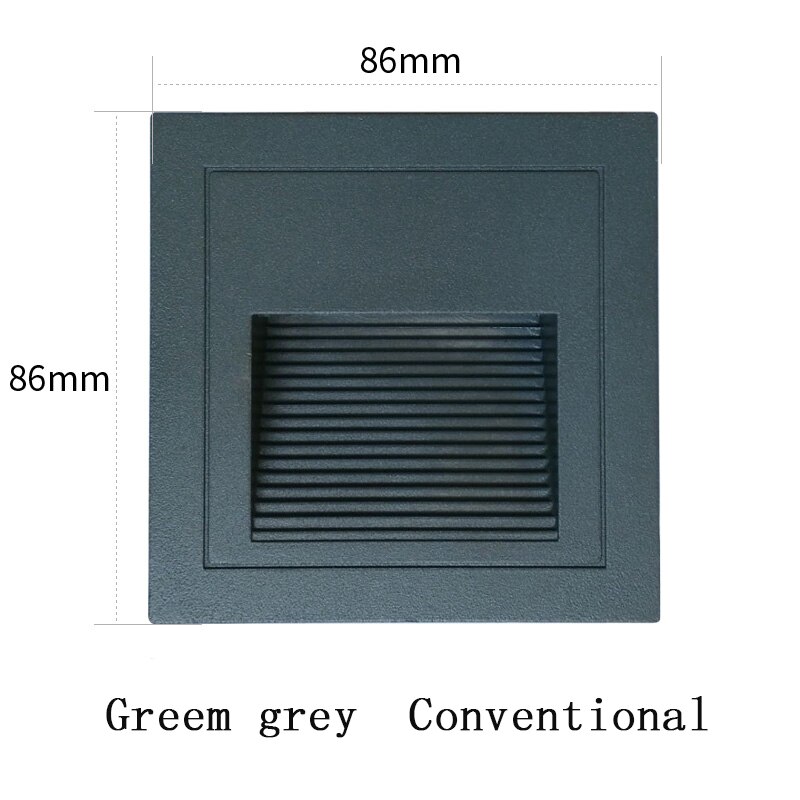 Vandtæt ført sensor udendørs gangbro lys lampe med  ip65 aluminium firkantet vægmonteret til hjem have sti gade gårdhave: Grøn-konventionel
