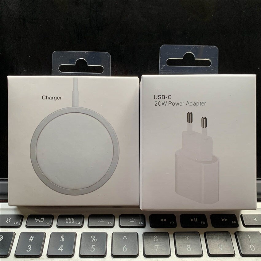 GXE – chargeur magnétique sans fil 15W, original, pour iPhone 12 Pro Max 12 Mini prise ue, charge rapide 20W, QI 11 XS XR X