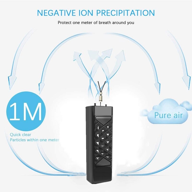 Personal Air Purifier Necklace Wearable Mini Portable Air Freshener Ionizer Negative Ion Generator Low Noise