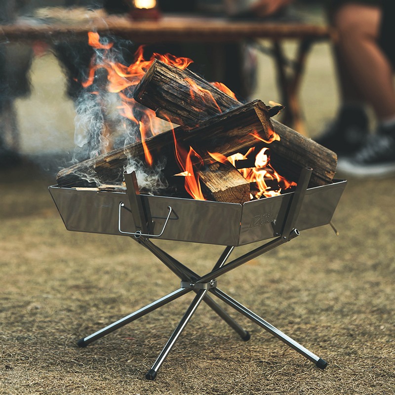 Mobi Garten Natur Wanderung draussen Picknick Grill Camping Tragbare Falten Edelstahl Grill Holz Herde Feuer Stehen Brenner