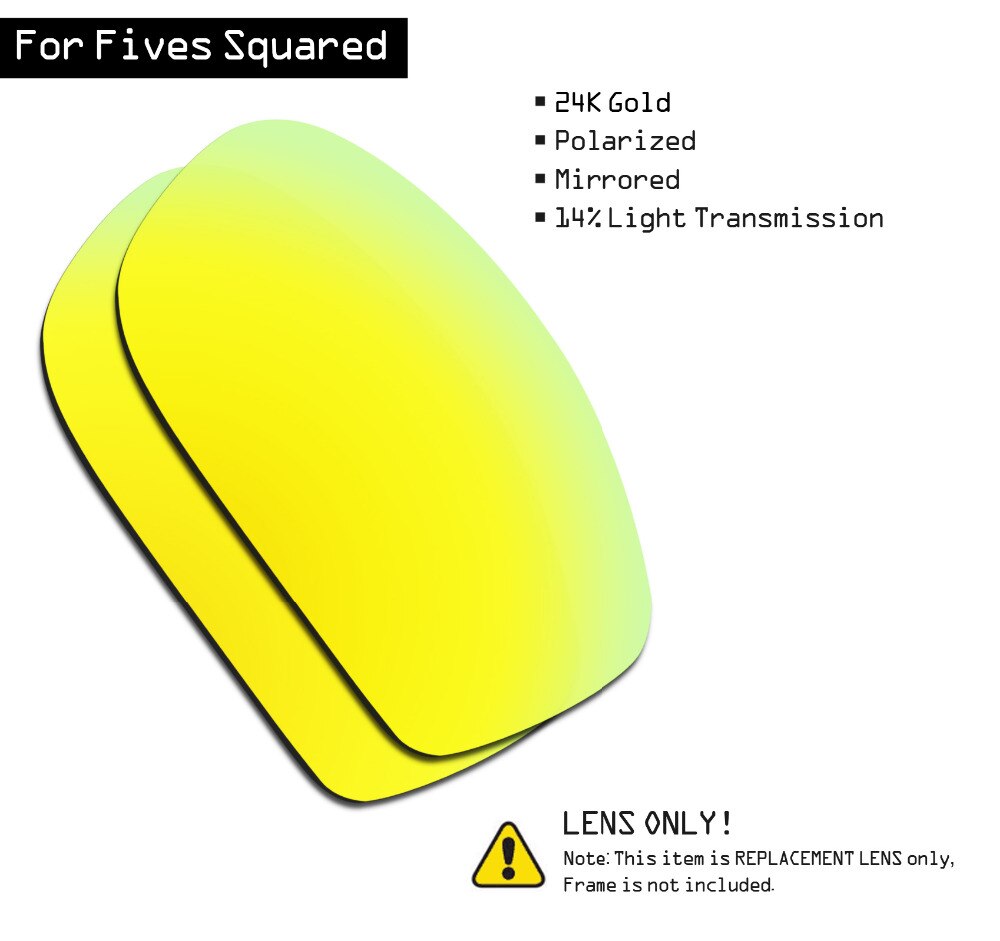 SmartVLT Gepolariseerde Zonnebril Vervanging Lenzen voor Oakley Fives Squared-24 K Gold