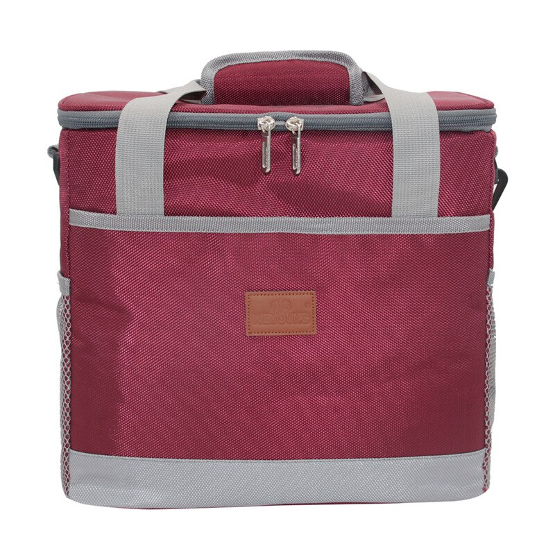 25L Large Capacity Cooler Ice Bag Insulated Cold Food Storage Bags Keep Fresh Leakproof Picnic bag Container: Wine red / 15L