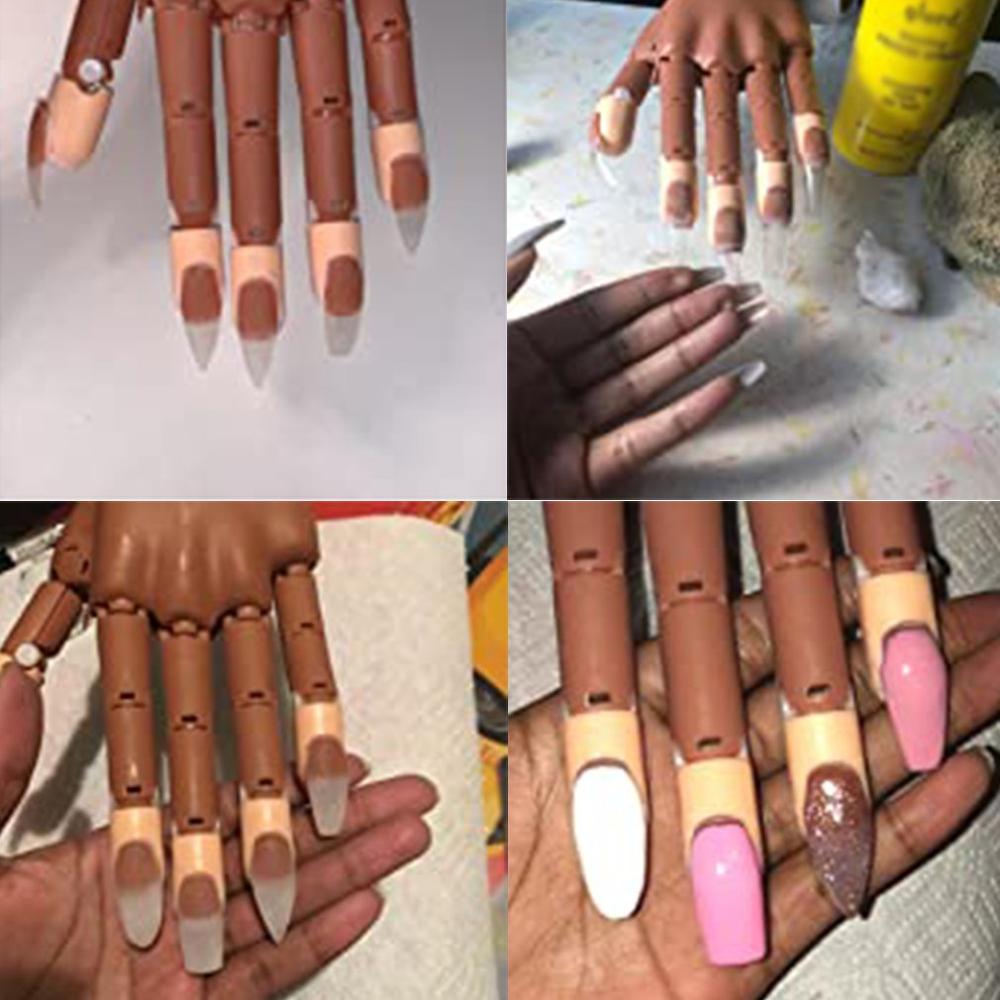 Diy Nail Art Handen Tool Praktijk Hand Met Nail Tips Verstelbare Nail Model Handen Training Manicure Manipulator Tool