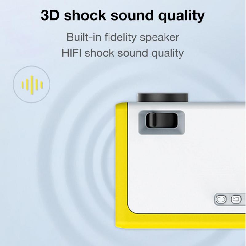 Proyector portátil Mini HD YG300 3D LED para cine en casa, 1080P AV USB SD HDMI proyectores
