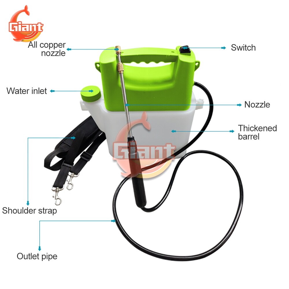 5L Electric Sprayer Machine Gardening Single Shoulder Sprinkler Foam Watering Can Watering Pot Cleaning Alcohol Disinfect Tool