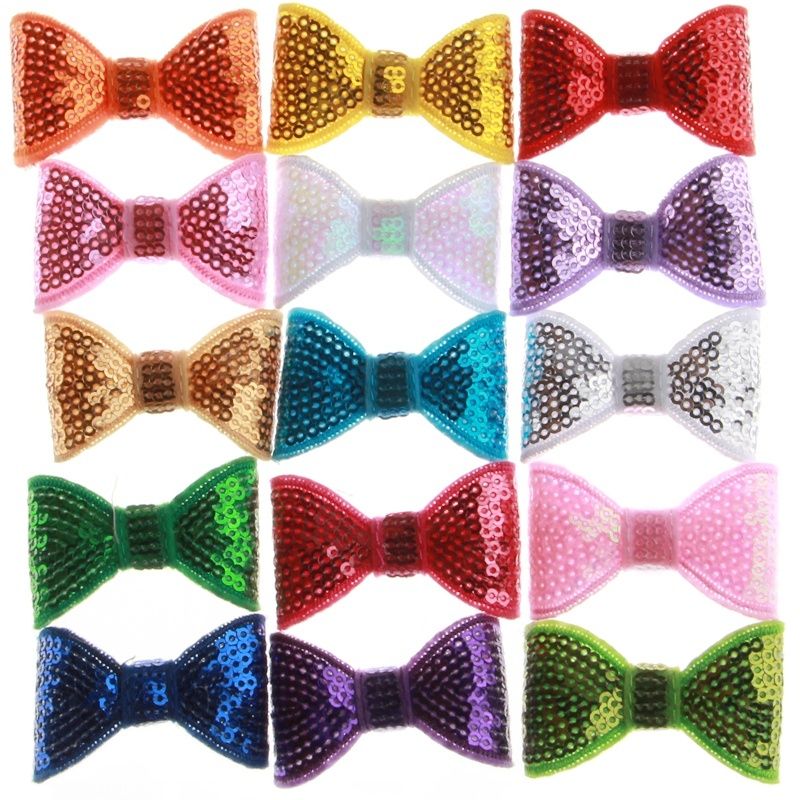 Lazos para el cabello de 2 "y 5CM, lazos de lentejuelas brillantes para niñas, accesorios para el cabello, lazos para el cabello para diademas, cabeza de tela sin pinzas para el cabello
