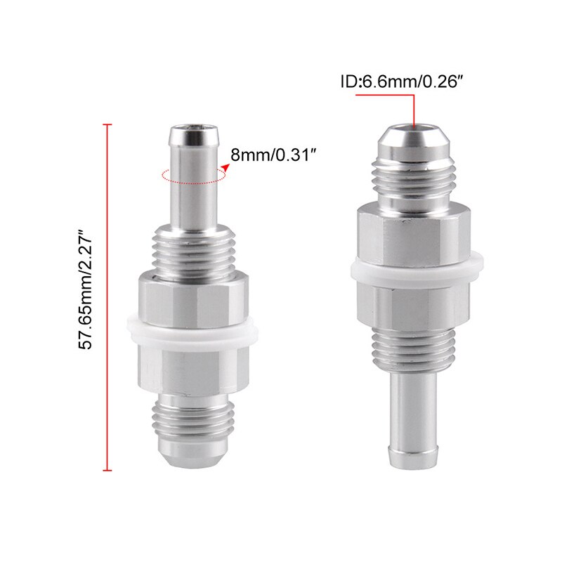 Aluminum Fuel Tank Hose Barb Silver 57.65mm Accessories Connector Tools