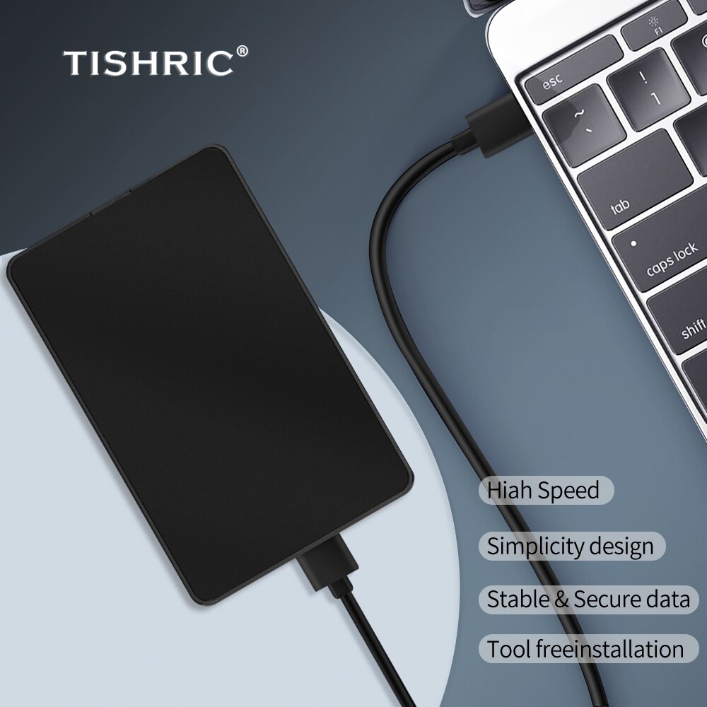 Tishric Hdd Case 2.5 Sata Naar Type C Adapter Ssd Case 10Tb 6Gbps Behuizing Case Hdd 2.5 Inch USB3 Externe Harde Schijf Doos