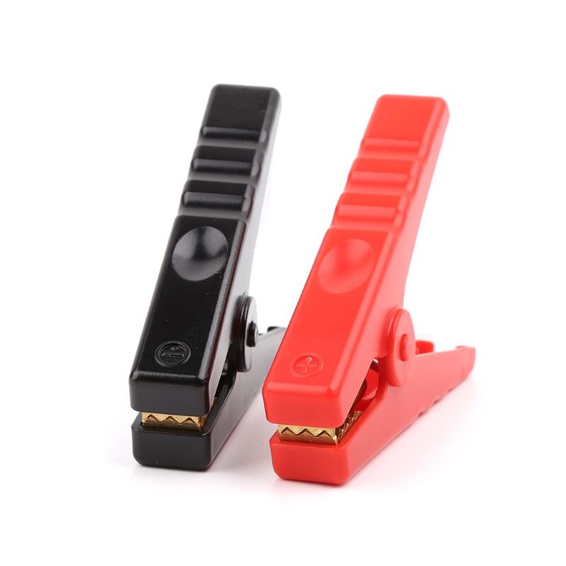 2pcs Copper Insulated Alligator Clips Red Black Testing Clamps For Car Battery Clip Power Test Cables